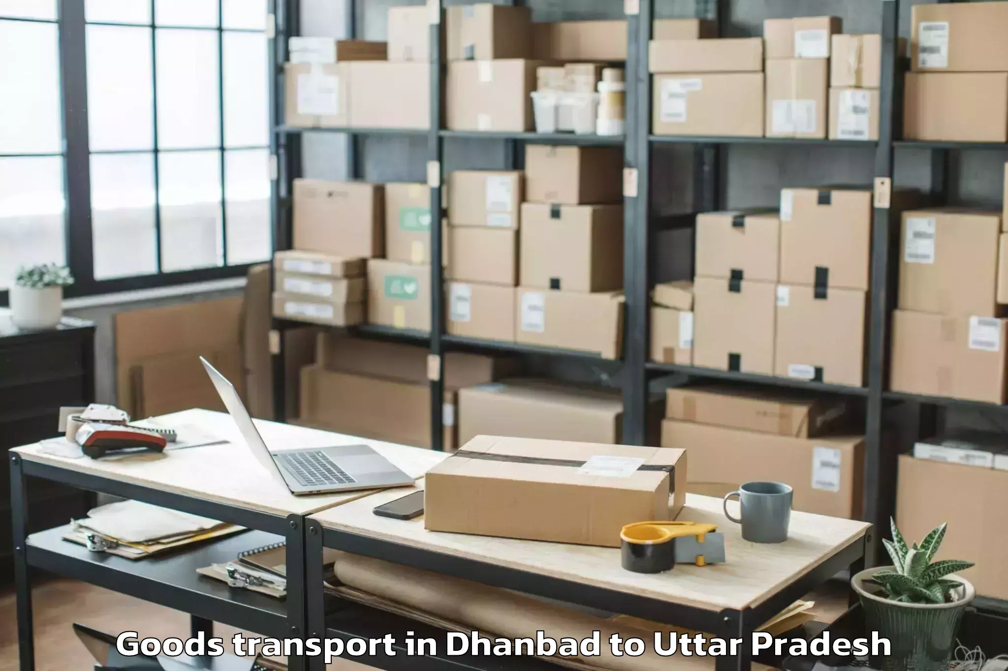 Hassle-Free Dhanbad to Lalganj Ajhara Goods Transport